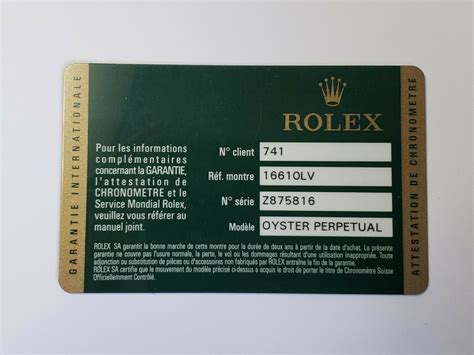 buy rolex warranty card